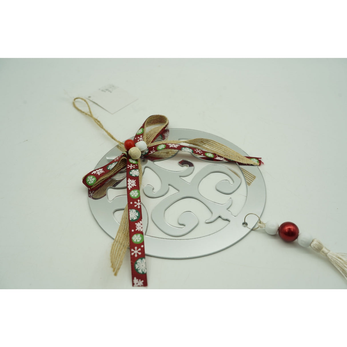 Ornament brad, Vivimall, Rotund, Argintiu, Lucios, 14*26CM, Acril, Interior/ Exterior - vivimall.ro