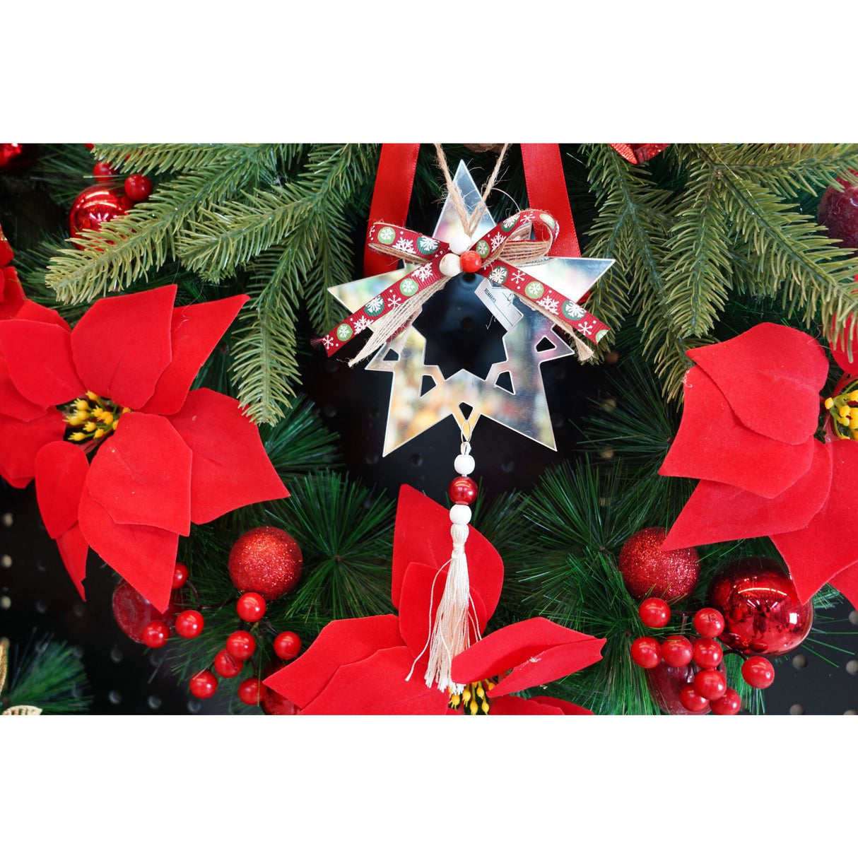 Ornament brad, Flippy, Stea, Argintiu, Lucios, 14*26CM, Acril, Interior/ Exterior - vivimall.ro