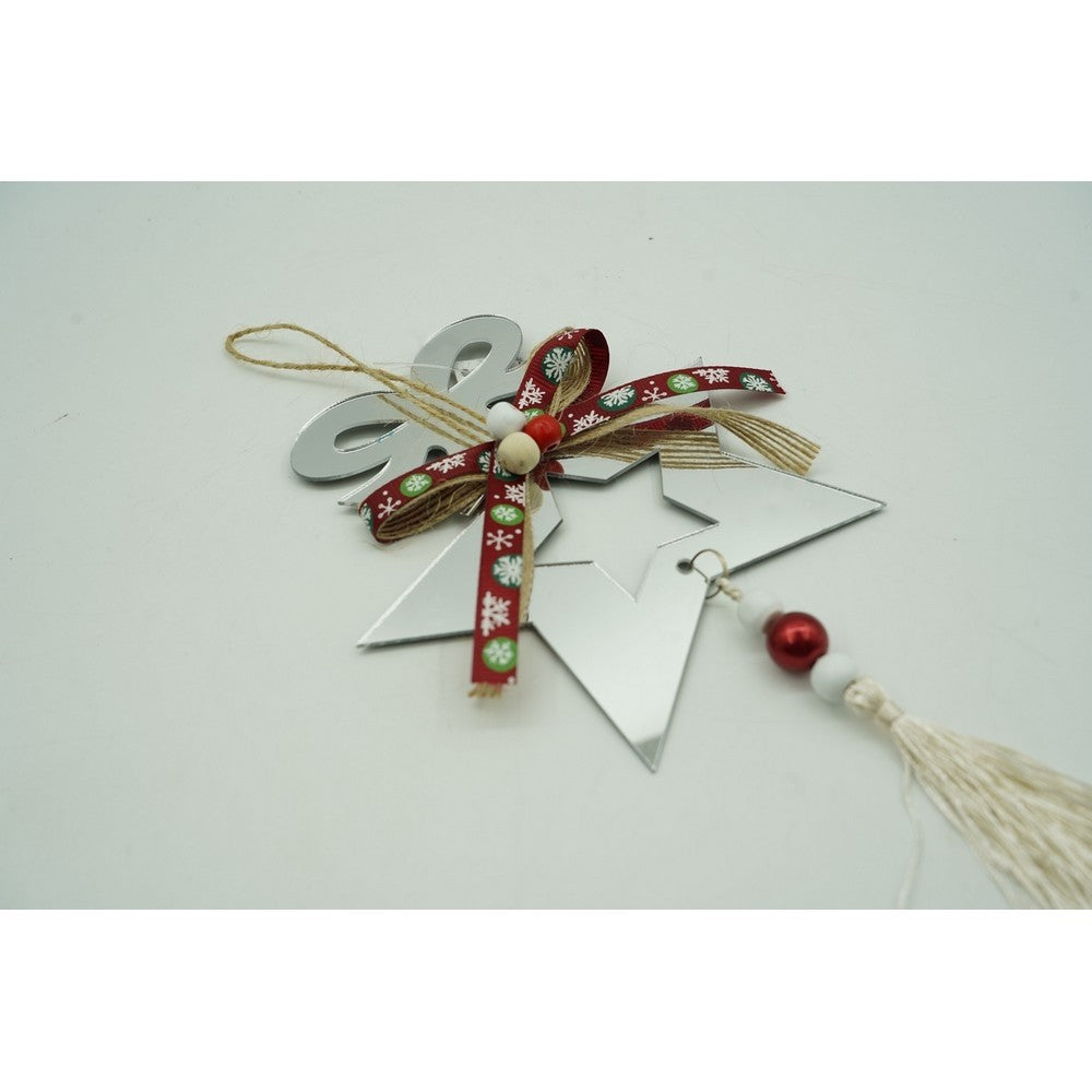 Ornament brad, Flippy, Stea, Argintiu, Lucios, 14*26CM, Acril, Interior/ Exterior - vivimall.ro