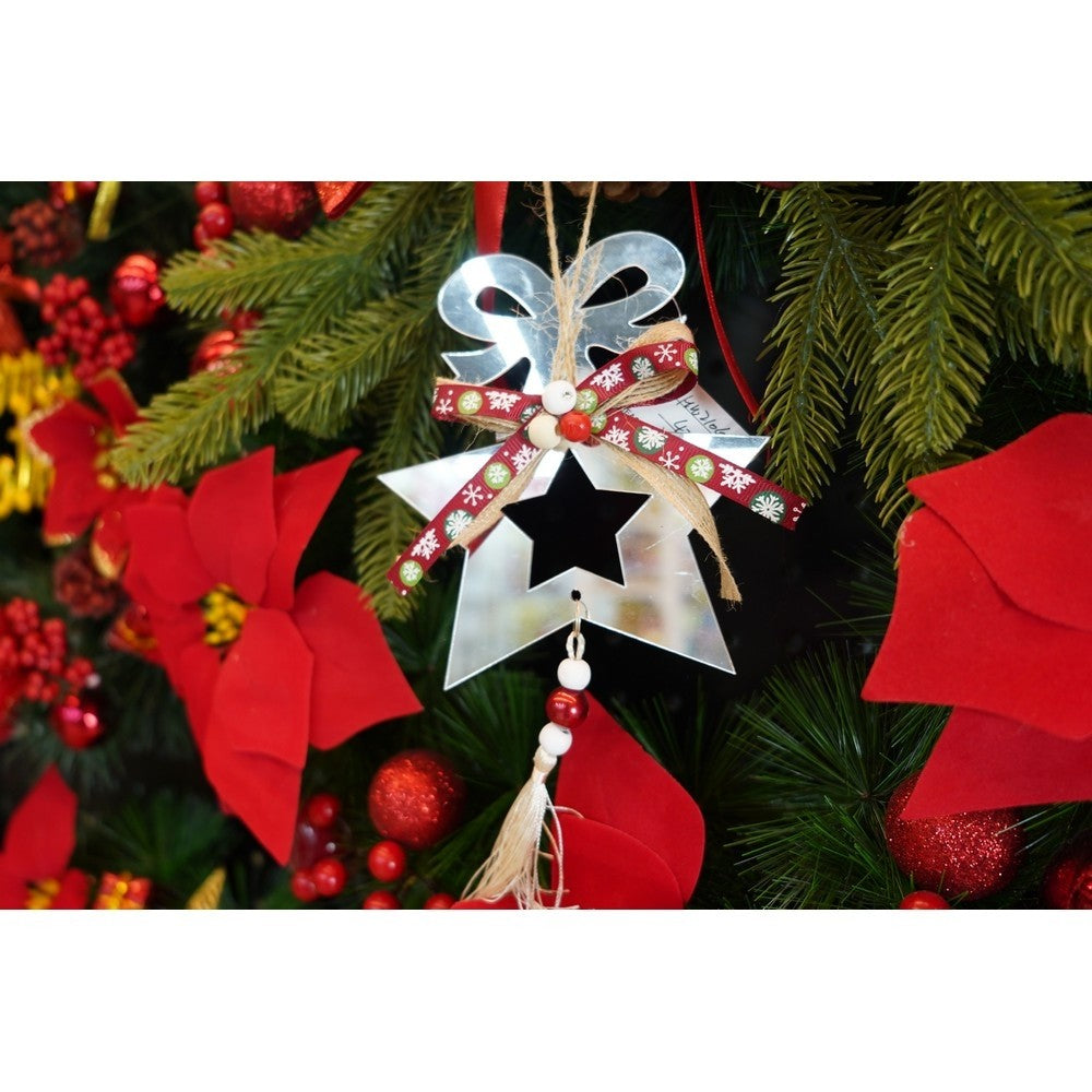 Ornament brad, Flippy, Stea, Argintiu, Lucios, 14*26CM, Acril, Interior/ Exterior - vivimall.ro
