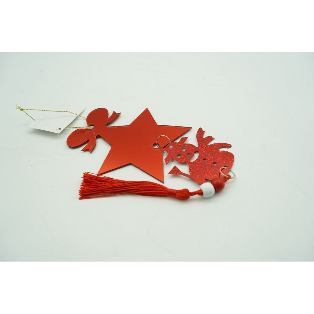 Ornament brad, Flippy, Stea, Om de zapada, Rosu, Lucios, 10*28CM, Acril, Interior/ Exterior - vivimall.ro
