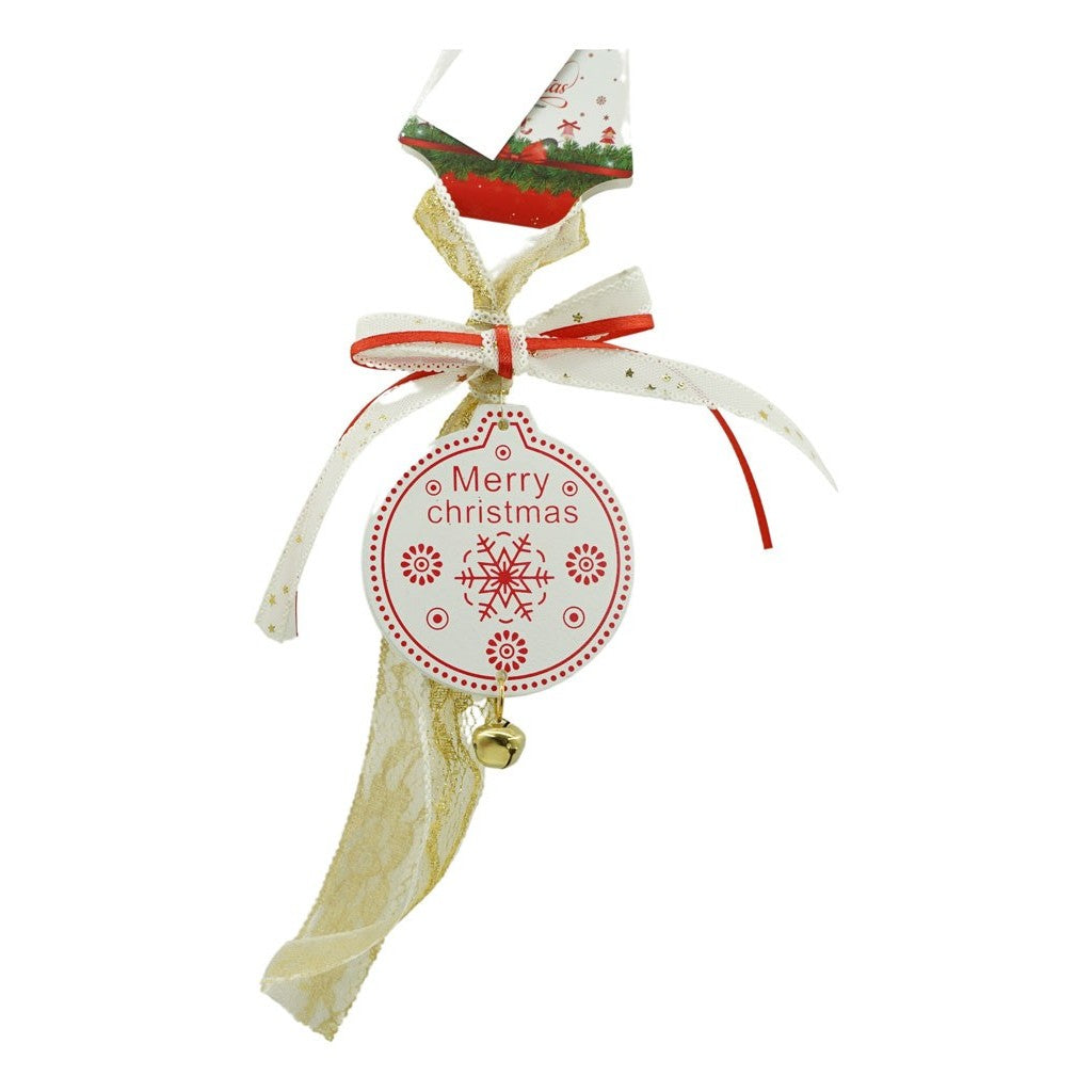 Ornament de brad medalion, Vivimall, alb, lemn, 25 cm - vivimall.ro