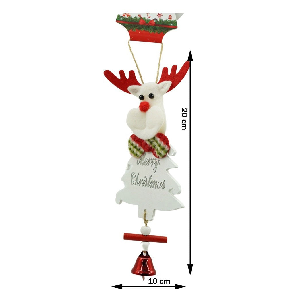 Ornament de brad ren, Vivimall, alb, lemn, 20 cm - vivimall.ro