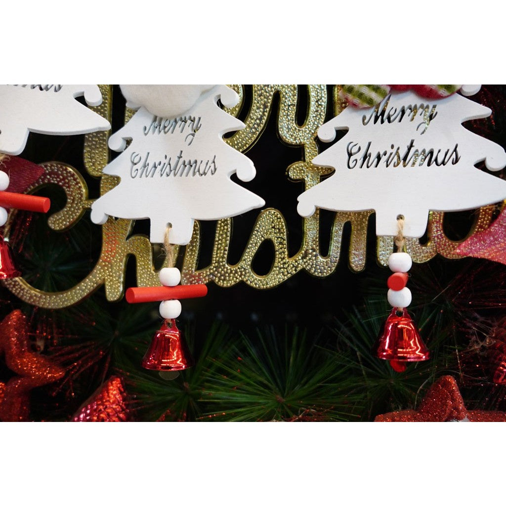 Ornament de brad ren, Vivimall, alb, lemn, 20 cm - vivimall.ro