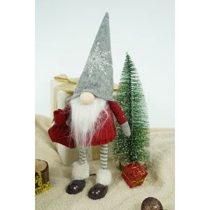 Ornament de Craciun spiridus, Vivimall, rosu/alb, textil, 42 cm - vivimall.ro