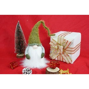 Ornament de Craciun spiridus, Vivimall, verde/alb, textil, 53 cm - vivimall.ro