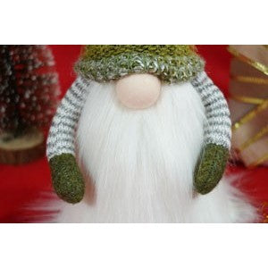 Ornament de Craciun spiridus, Vivimall, verde/alb, textil, 53 cm - vivimall.ro