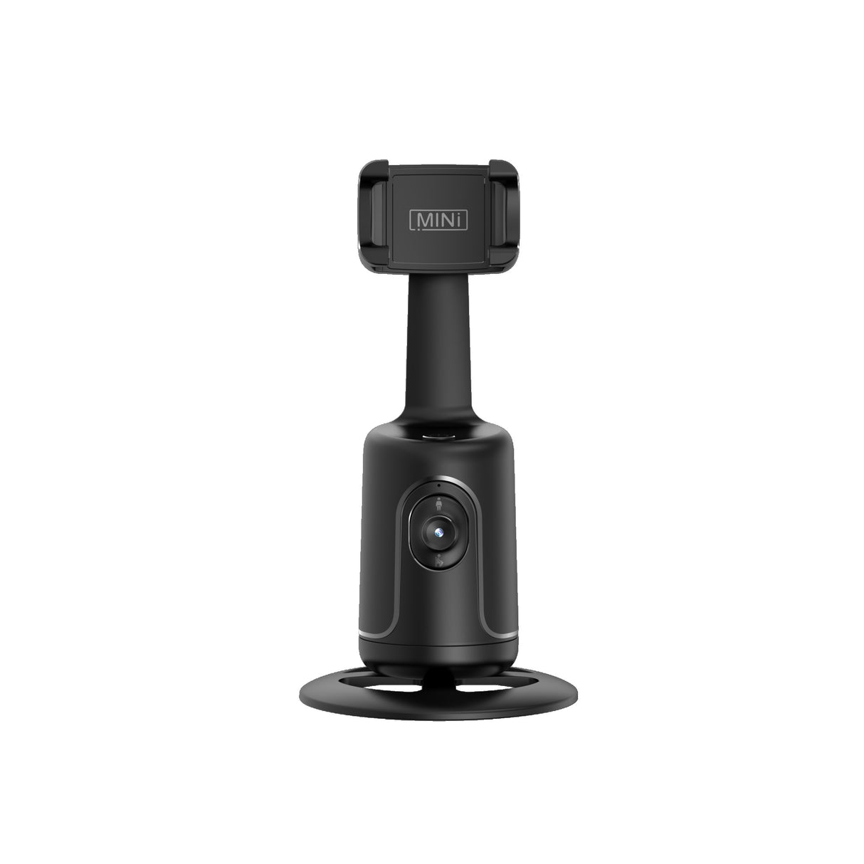 Suport telefon Flippy cu urmărire automată AI Face Tracking, rotire 360 grade, culoare neagră, vedere frontală