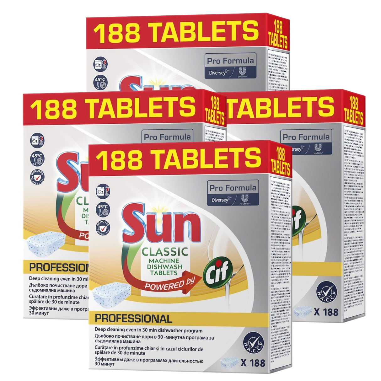 Pachet SUN Professional Classic – Tablete pentru Masina de Spalat Vase, 4×188 buc - vivimall.ro