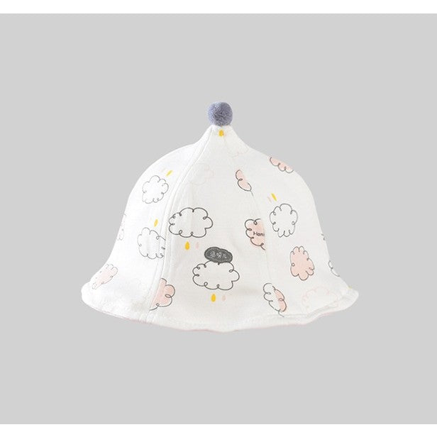 Palarie de Protectie pentru Bebelusi, Vivimall, Model cu Norisori Roz, Pescareasca, de Primavara si Toamna, cu Masca si Fermoar, 45 cm, pentru 3-6 Luni, Roz - vivimall.ro