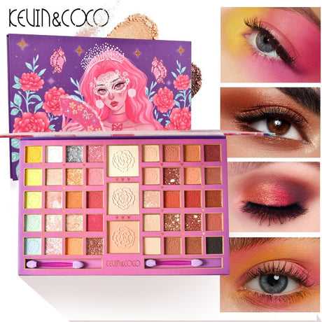 Paleta Farduri Kevin&Coco Varianta 1, 43 Culori, Farduri Mate Si Sidefate, Pudra Si Iluminator, 2 Aplicatoare Incluse, Dreptunghiulara, 400 G, 27.3 X 17.8 X 1.3 Cm, Valabilitate 3 Ani, Multicolor - vivimall.ro