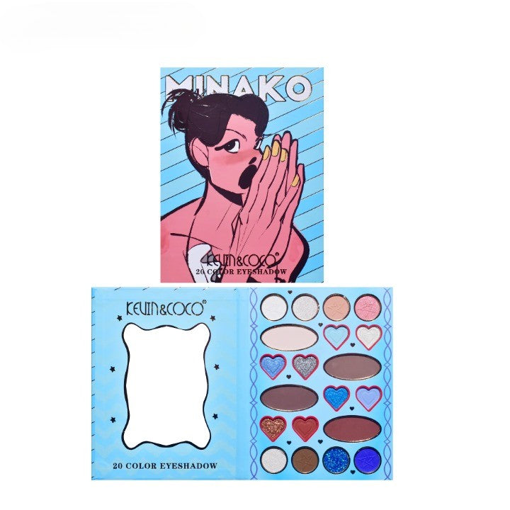 Paleta de Machiaj, KEVIN&COCO, 20 Culori Blue Girl, Fard de Pleoape si Blush, Albastru - vivimall.ro