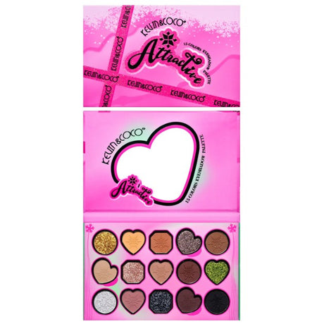 Paleta De Machiaj, Kevin & Coco, Atractive, Farduri De Pleoape, 15 Culori, Model B, 16.5X10.8X1.5 Cm, Multicolor - vivimall.ro