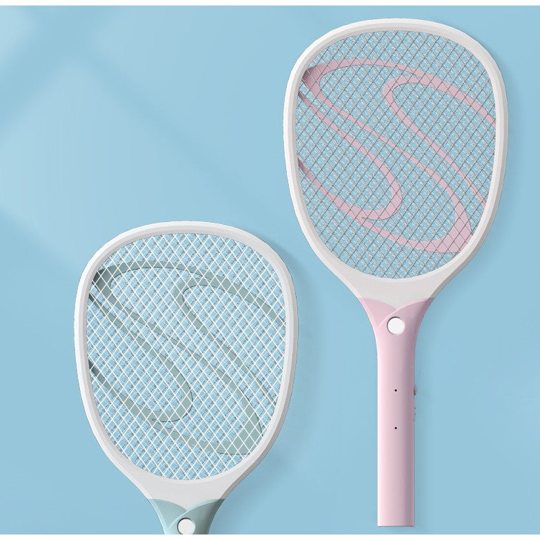 Paleta Electrica pentru Tantari, Muste sau Insecte LED, Vivimall, Plastic, Casa si Gradina, Anti-insecte, Alb-Roz - vivimall.ro