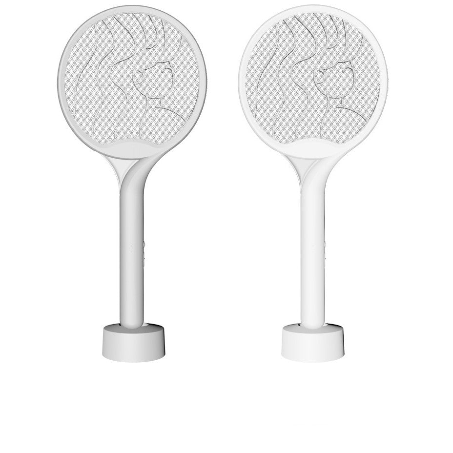 Paleta Electrica pentru Tantari, Muste si Tantari 2in1, Vivimall, Reincarcabila, Incarcare USB, 2600V, Plastic, Casa si Gradina, Anti-insecte, Stand, 23x51 cm, Alb - vivimall.ro