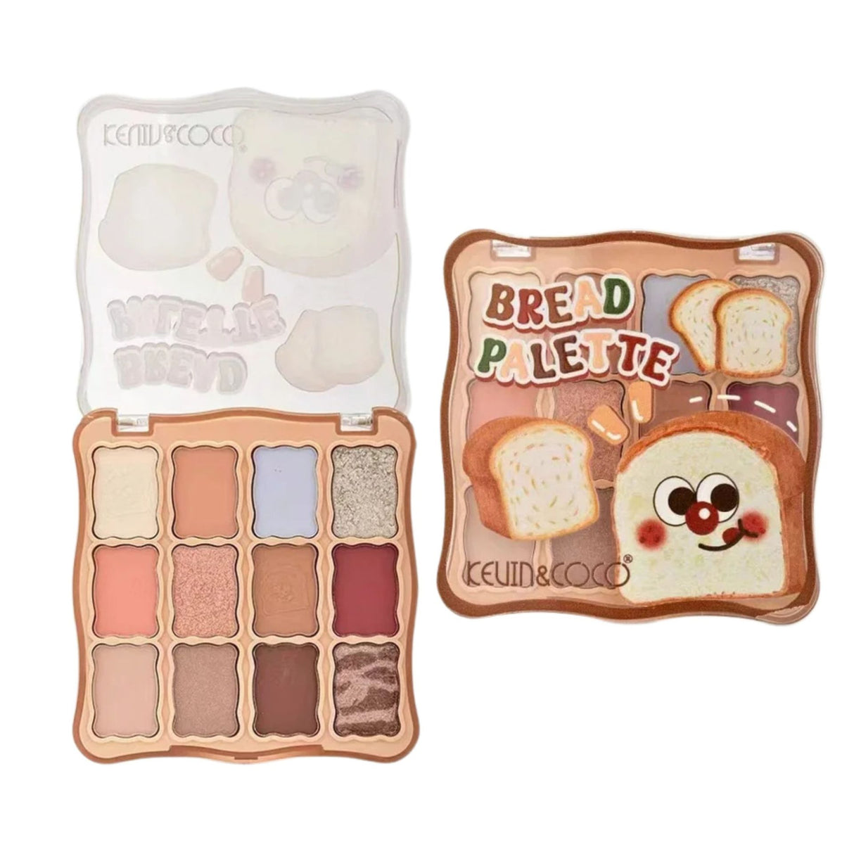 Paleta Farduri de Ochi, Kevin&Coco, Fard de Pleoape, 12 Nuante, Finisaj Mat, Shimmer, Textura Catifelata, Pigmentare Intensa, pentru Toate Tipurile de Ten, 82.7 g, 9.3 x 1.7 x 9.4 cm, Soft Nude - vivimall.ro