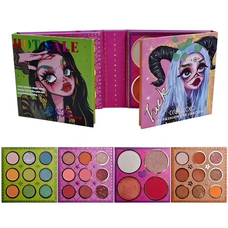 Paleta Farduri Kevin&Coco, 31 Culori, Farduri Mate Si Sidefate, Blush Si Iluminator Inclus, Patrata, 250 G, 11.3 X 11.3 X 3.2 Cm, Valabilitate 3 Ani, Multicolor - vivimall.ro