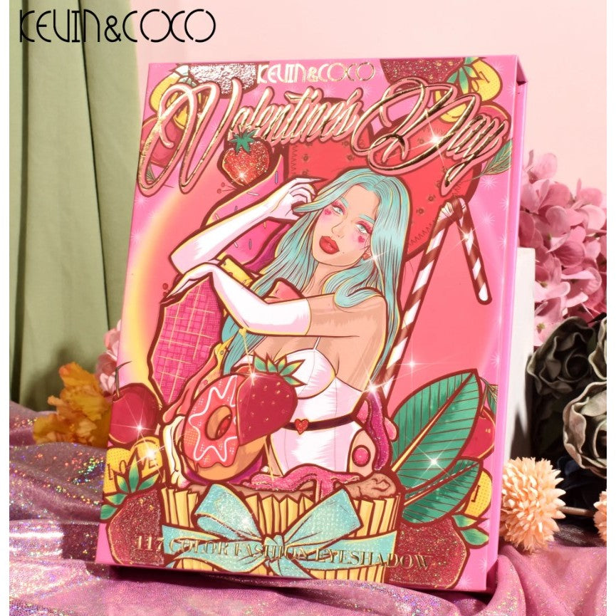 Paleta farduri Kevin&Coco, 117 culori, 4 straturi, rotativa, iluminator si blush inclus, dreptunghiulara, 112g, 20.8 x 15.5 x 2.1 cm, multicolor - vivimall.ro