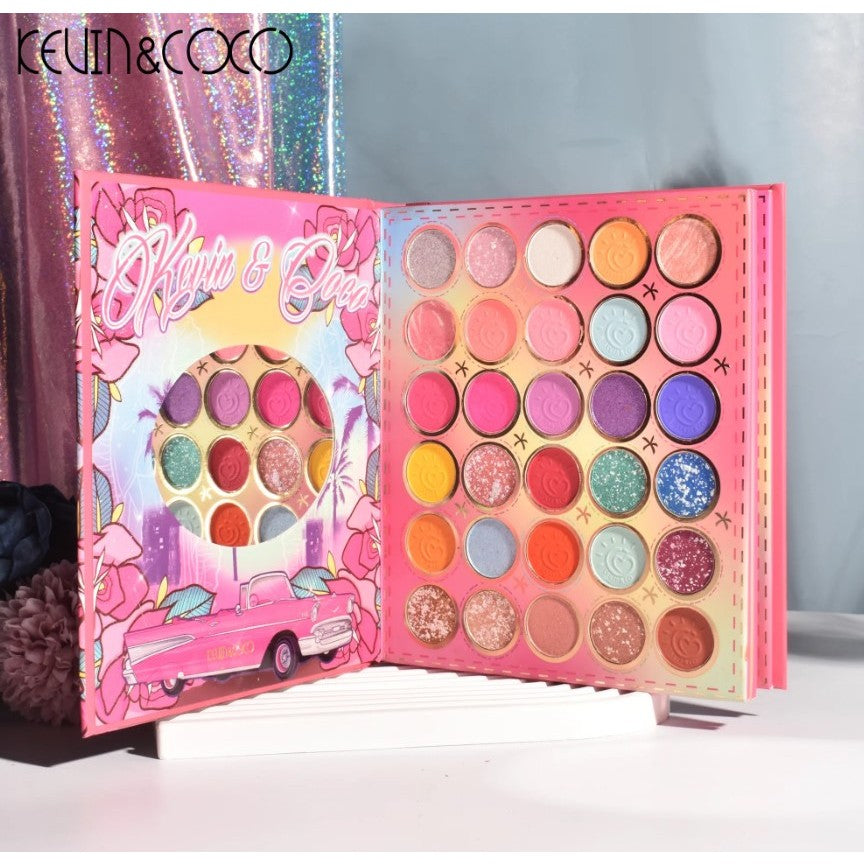 Paleta farduri Kevin&Coco, 69 nuante, blush, iluminator, conturing, deschidere tip carte, 18.6 x 16.5 cm, 97 g, multicolor, model 2 - vivimall.ro