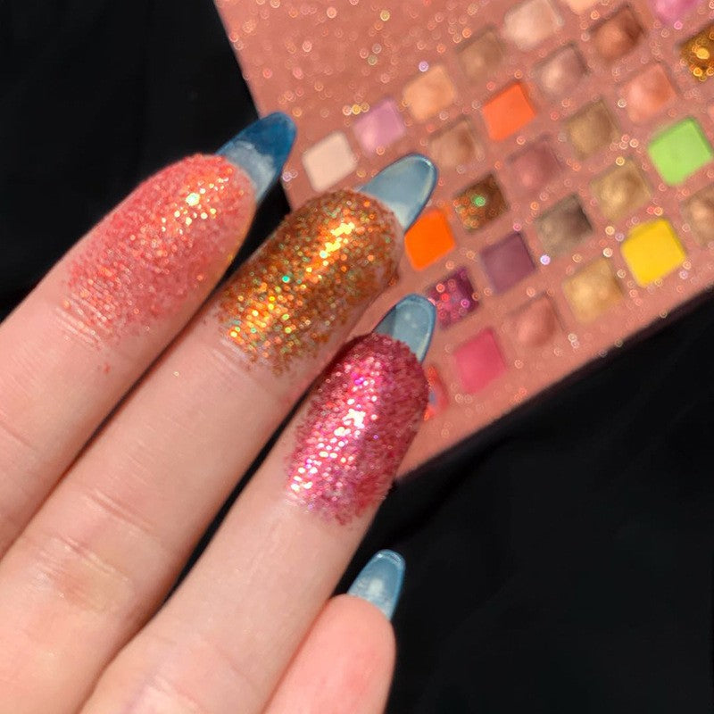 Paleta de farduri cu 40 de culori pigmentate, Roz cu sclipici, Vivimall - vivimall.ro