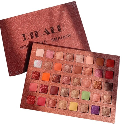 Paleta de farduri cu 40 de culori pigmentate, Roz cu sclipici, Vivimall - vivimall.ro