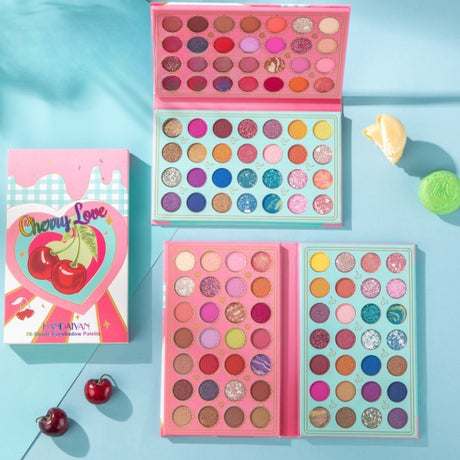 Trusa De Machiaj, Paleta De Farduri Handayan Cherry Love Cu 56 De Culori Pigmentate - vivimall.ro