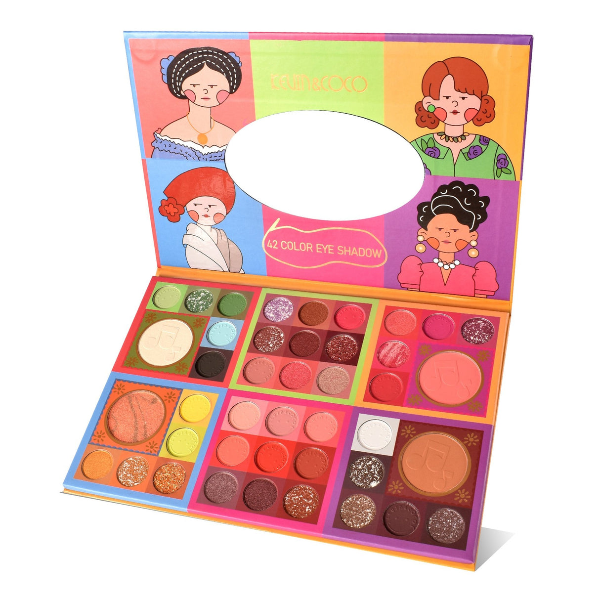 Trusa De Machiaj, Paleta De Farduri Kevin&Coco Cu 42 De Culori Pigmentate - vivimall.ro