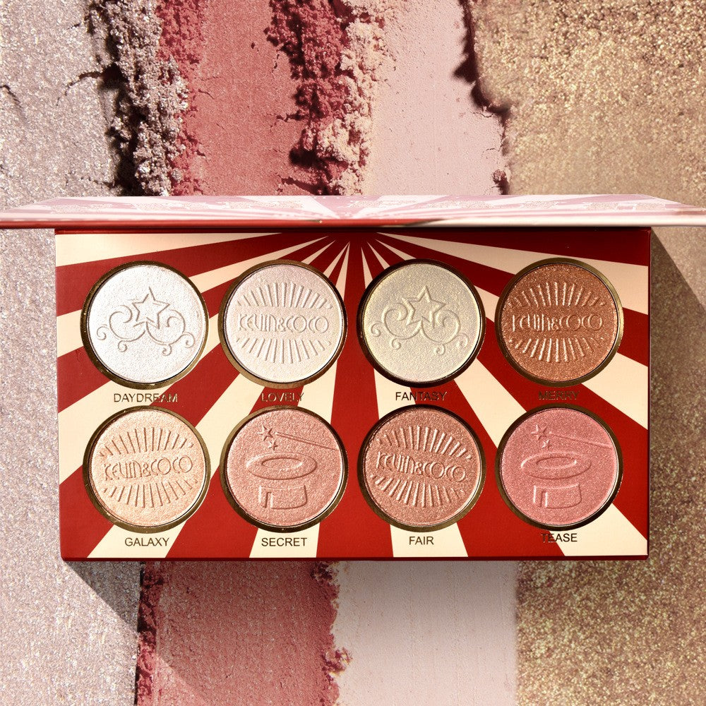 Paleta Highlighter ( Iluminator ) Kevin&Coco 8 Culori - vivimall.ro