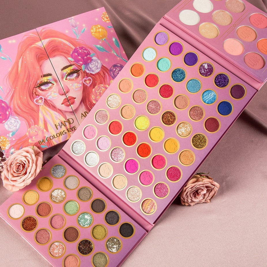 Trusa De Machiaj, Paleta De Farduri Cu 84 De Culori Pigmentate - vivimall.ro