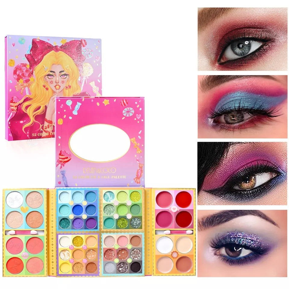 Trusa De Machiaj, Paleta De Farduri Kevin&Coco Cu 52 De Culori Pigmentate - vivimall.ro