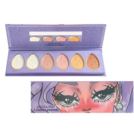 Paleta Make-Up 6 Culori Blush, Highlight, Contur, Model 2, 22.5X6.6 Cm, Multicolor - vivimall.ro