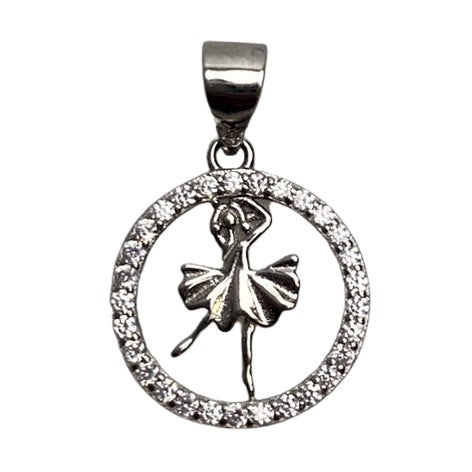 Pandantiv Argint 925 Balerina in Cerc - vivimall.ro