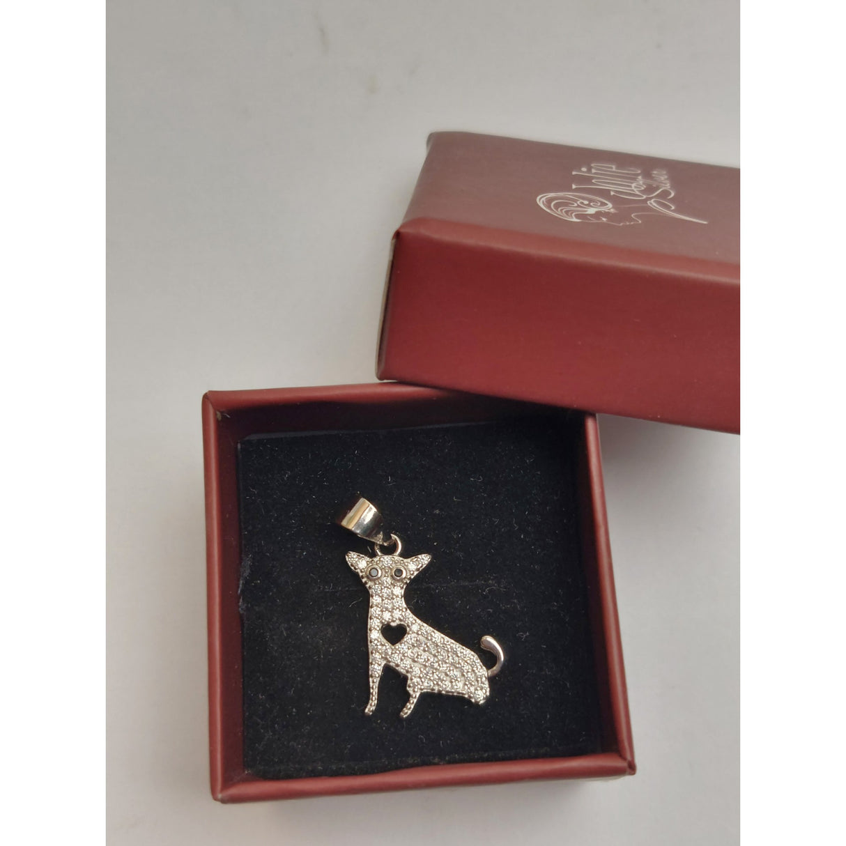 Pandantiv, Jolie Silver, Argint 925, Model Catel cu Inima, 1.5 G, 1.8 x 1.7 Cm - vivimall.ro