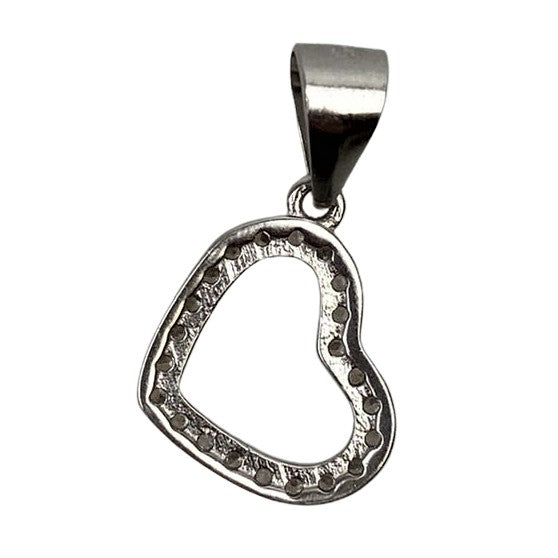 Pandantiv Argint 925 Inima Contur cu Minizirconii - vivimall.ro
