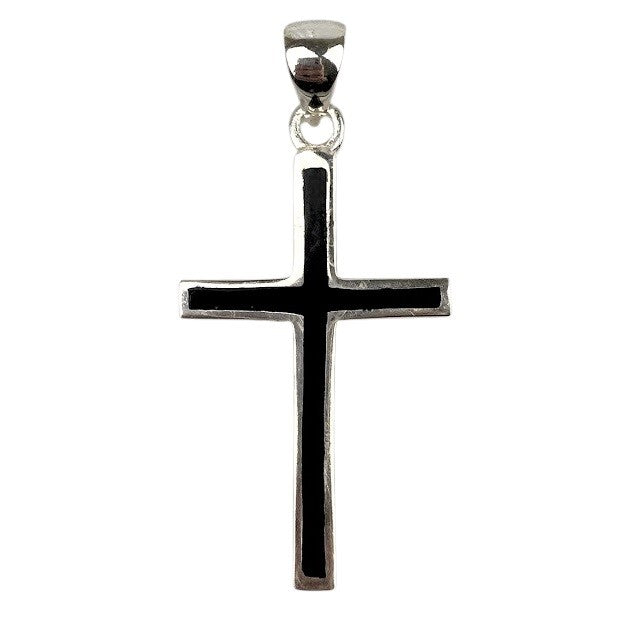 Pandantiv din Argint 925, Cruce cu Onix - vivimall.ro