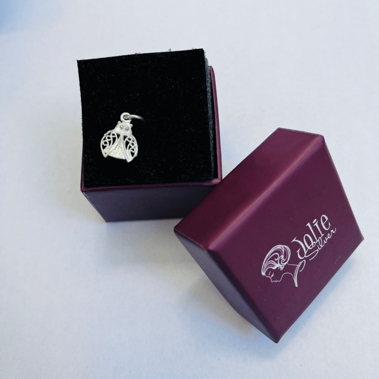 Pandantiv din Argint 925 Jolie Silver, Model Buburuza Filigran, 17 x 10 mm, 0.6 g - vivimall.ro