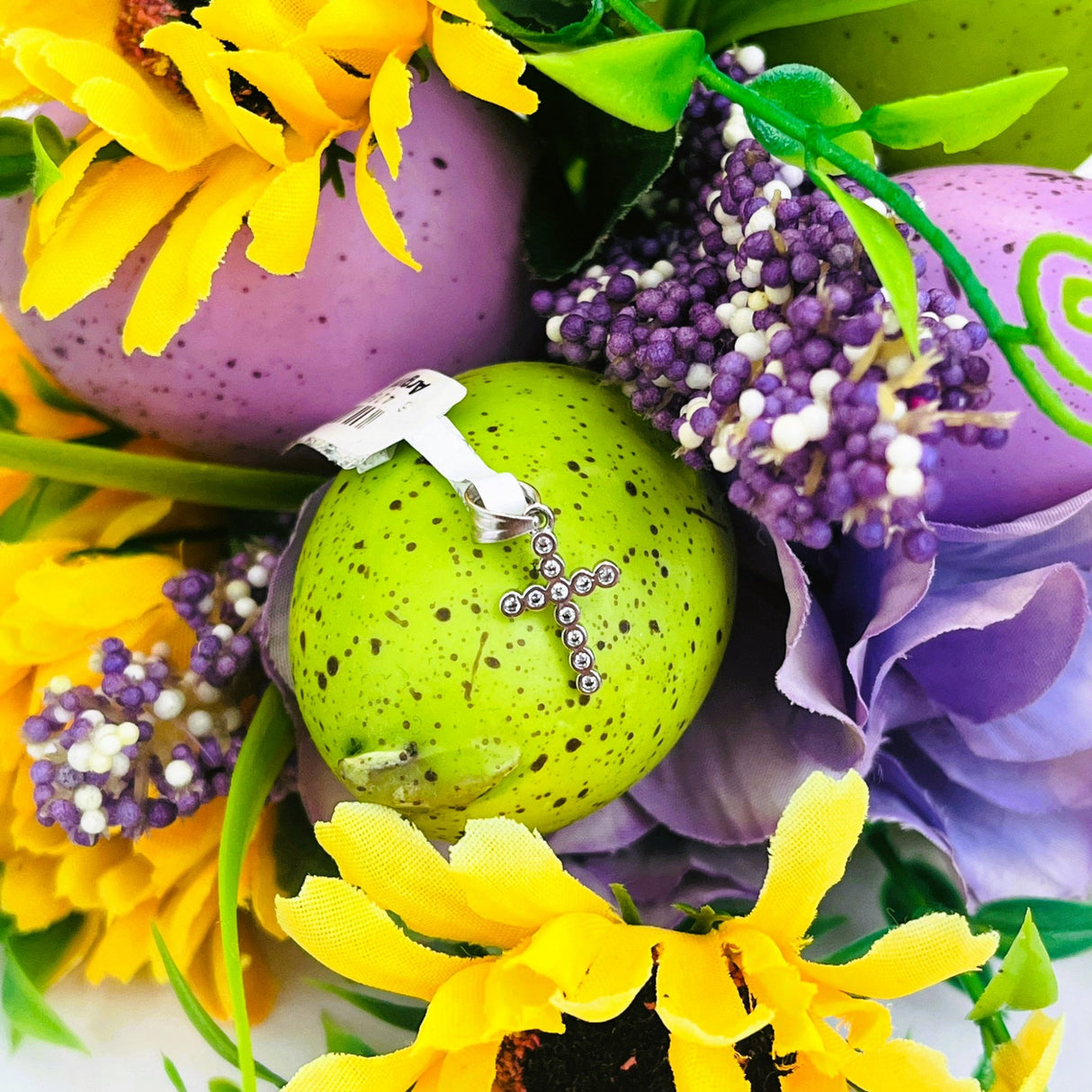 Pandantiv din Argint 925 Jolie Silver, Model Cruce cu Zirconii, 20 x 0.9 mm, 0.5 g - vivimall.ro