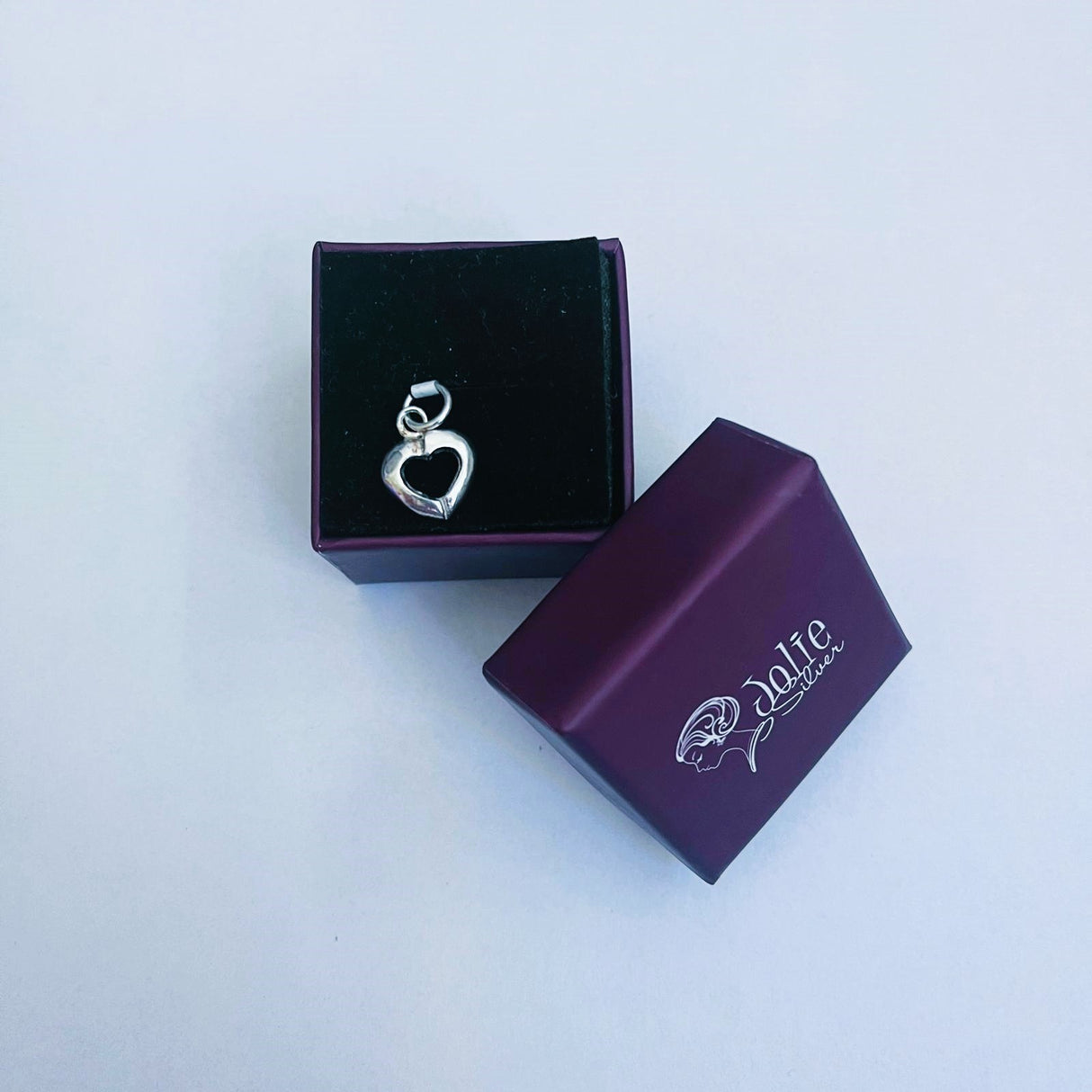 Pandantiv din Argint 925 Jolie Silver, Model Inima Contur, 18 x 12 mm, 1 g - vivimall.ro