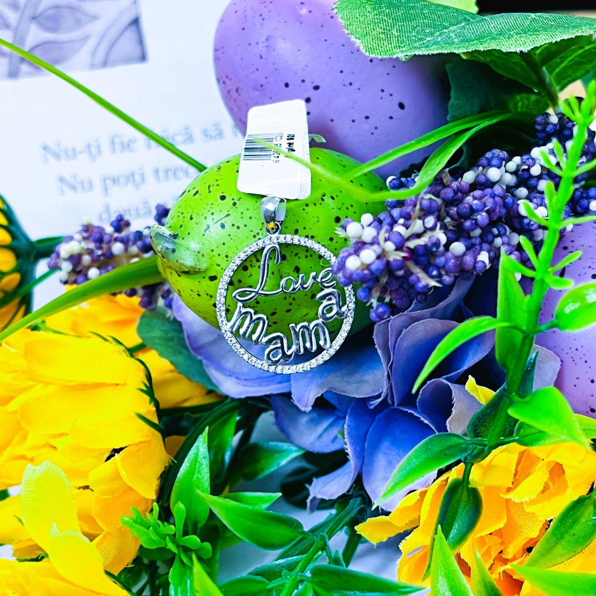 Pandantiv din Argint 925 Jolie Silver, Model Love Mama, 28 x 21 mm, 2.4 g - vivimall.ro