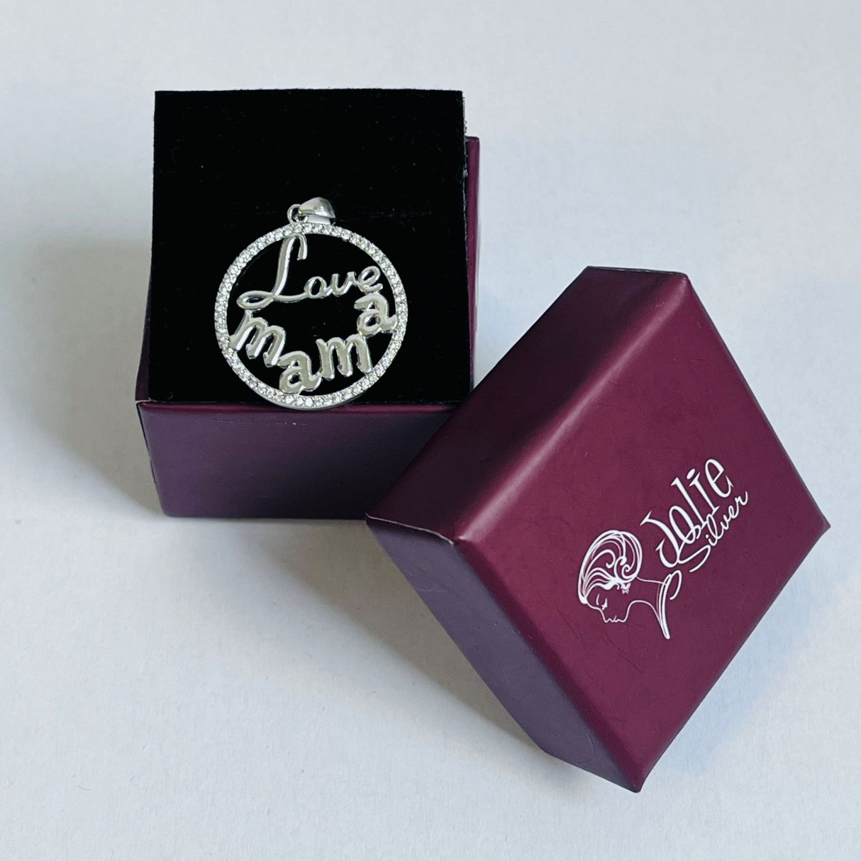 Pandantiv din Argint 925 Jolie Silver, Model Love Mama, 28 x 21 mm, 2.4 g - vivimall.ro