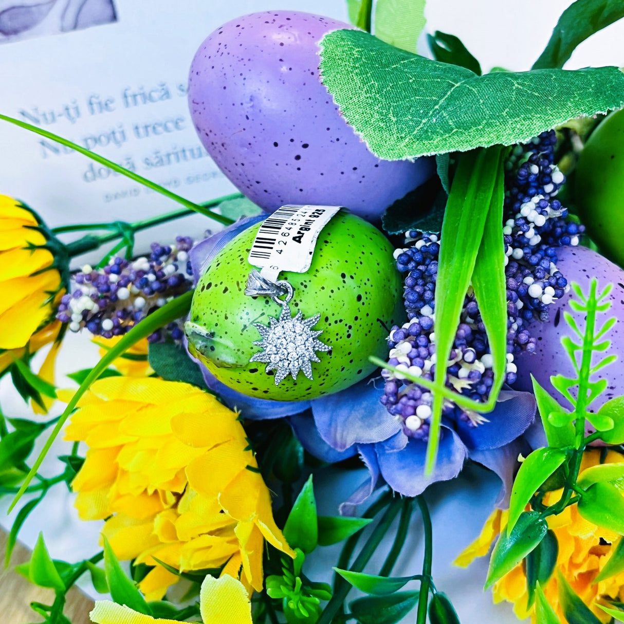 Pandantiv din Argint 925 Jolie Silver, Model Soare cu Zirconii, 20 x 14 mm, 1.8 g - vivimall.ro