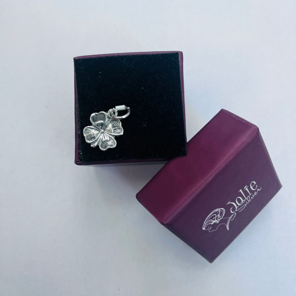 Pandantiv din Argint 925 Jolie Silver, Model Trifoi Vintage, 18 x 12 mm, 0.7 g - vivimall.ro