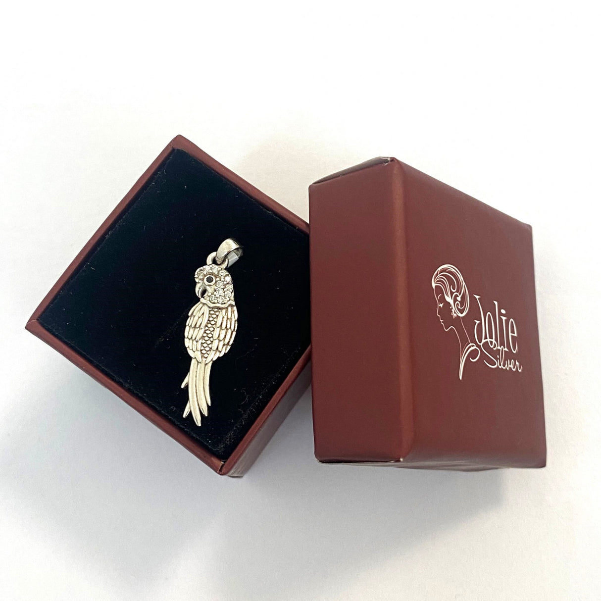 Pandantiv, Jolie Silver, Argint 925, Model Papagal, 1.4 g, 25x8 mm - vivimall.ro