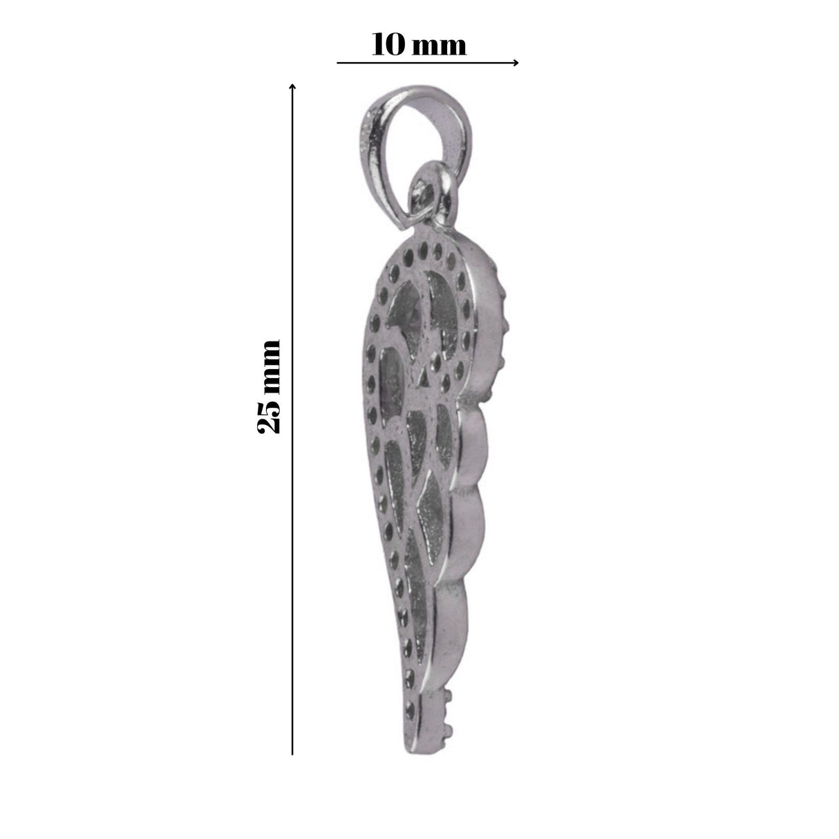 Pandantiv, Jolie Silver, Argint 925, Model Aripa cu Pietre, 1.1 g, 25x10 mm - vivimall.ro