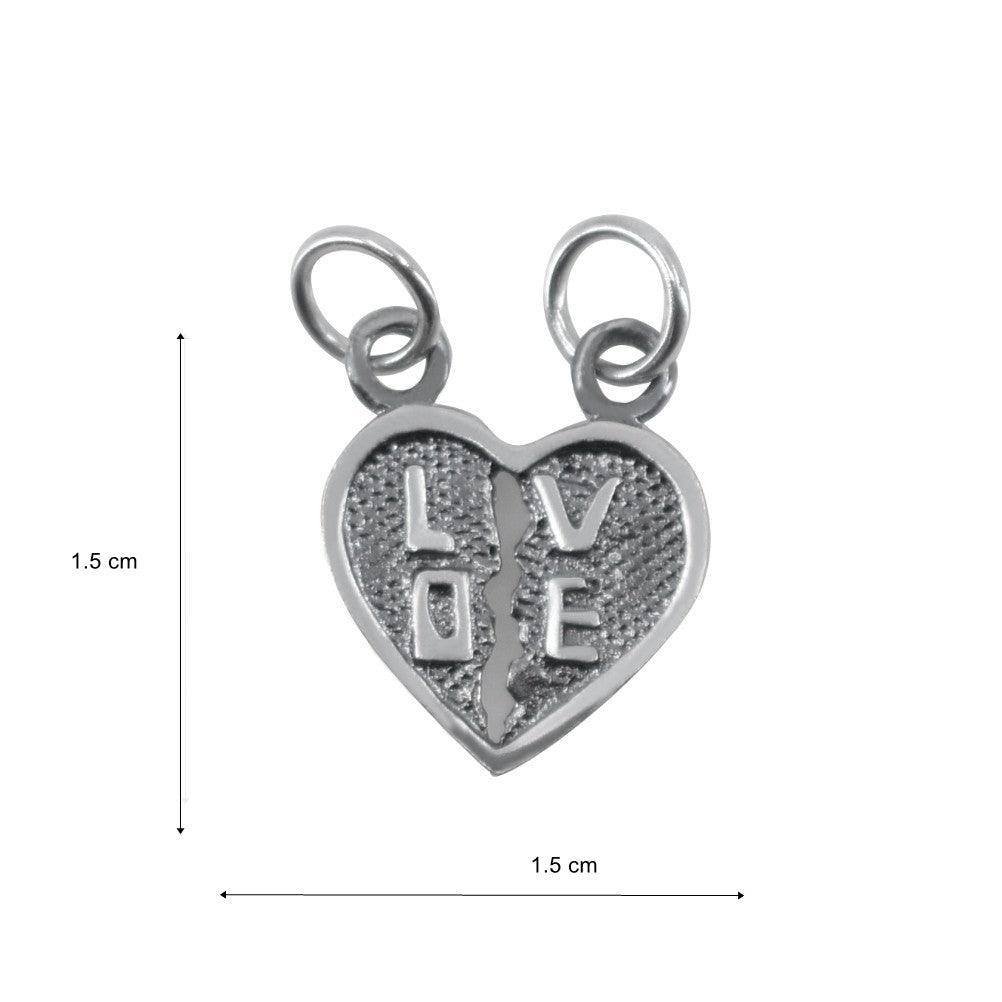 Pandantiv, Jolie Silver, Argint 925, Model Doua Jumatati Love, 1.1 g, 1.5 x 1.5 cm - vivimall.ro