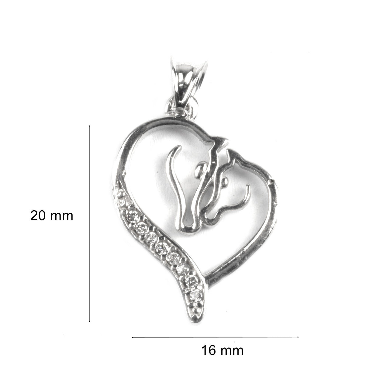 Pandantiv, Jolie Silver, Argint 925, Model Horses in Love, 16 x 20 mm, 1.6 g - vivimall.ro