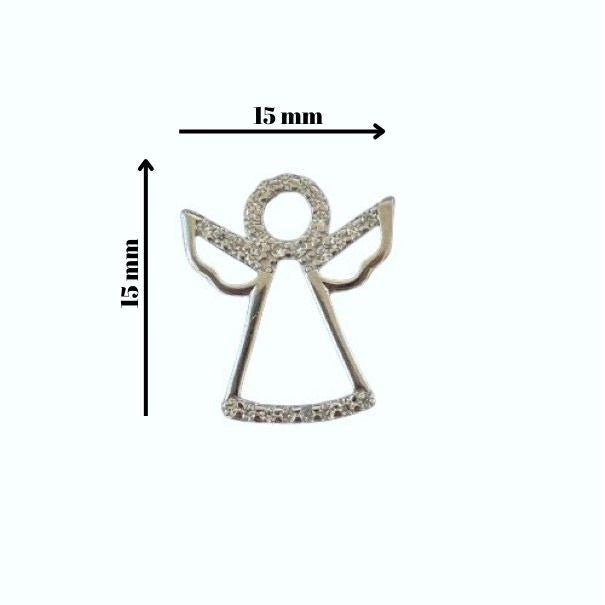 Pandantiv, Jolie Silver, Argint 925, Model Inger Contur cu Pietre, 1 g, 15x15 mm - vivimall.ro