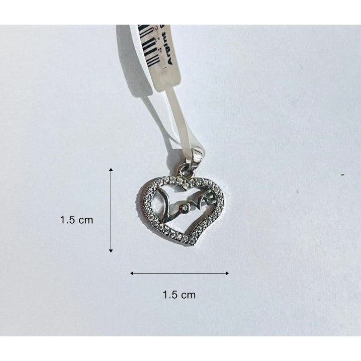 Pandantiv, Jolie Silver, Argint 925, Model Inima Love, 1.2 g, 1.5 x 1.5 cm - vivimall.ro
