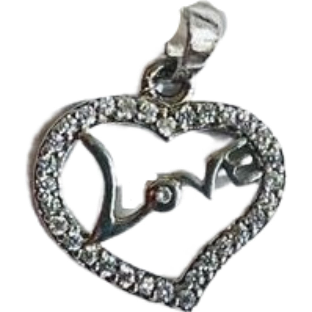 Pandantiv, Jolie Silver, Argint 925, Model Inima Love, 1.2 g, 1.5 x 1.5 cm - vivimall.ro