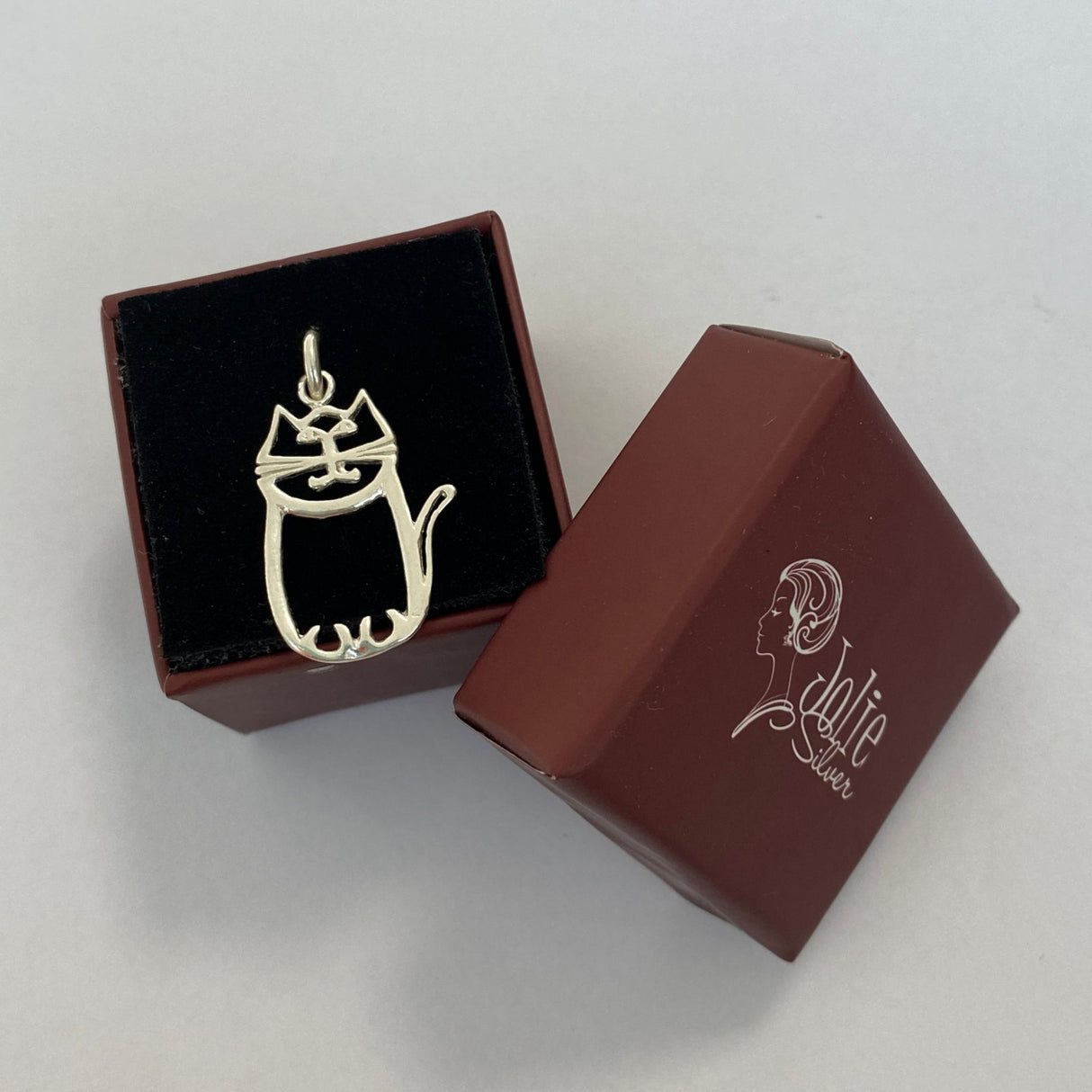 Pandantiv, Jolie Silver, Argint 925, Model Pisica, 2 g, 25x15 mm - vivimall.ro